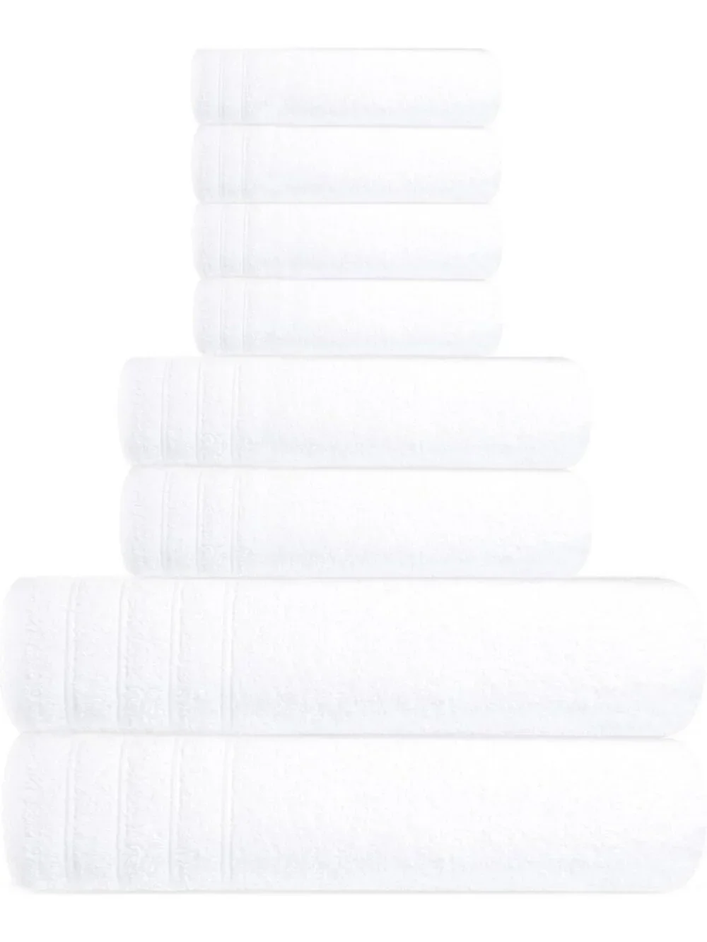 Luxurious 8-Piece Towel Set - 2 Extra Large Bath Towels, 2 Hand Towels, 4